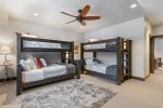 This bunk room is perfect for large family`s 